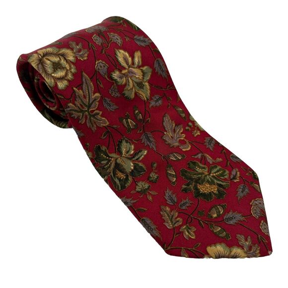 Brooks Brothers Men's Tie Floral Silk Necktie USA Designer Multi-Colored - Picture 6 of 11